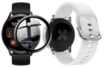 opaska pasek bransoleta GEARBAND Huawei Watch 3 46mm biała + szkło 5D