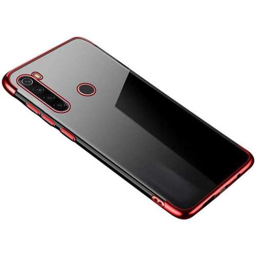 Clear Color case żelowy pokrowiec etui z metaliczną ramką Motorola G8 Plus czerwony