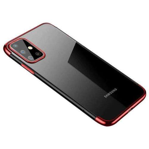 Clear Color case żelowy pokrowiec etui z metaliczną ramką Samsung Galaxy A41 czerwony