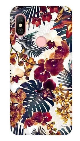 Etui IPAKY Effort tropikalne kwiaty na Xiaomi Redmi Note 6 Pro +szkło hartowane