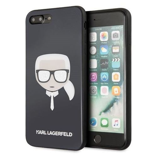 Etui Karl Lagerfeld KLHCI8LDLHBK iPhone 7/8 Plus czarny/black Iconic Glitter Karl`s Head
