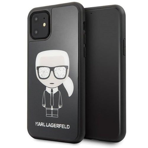 Etui Karl Lagerfeld KLHCN61DLFKBK iPhone 11 czarny/black hard case Iconic Karl Glitter
