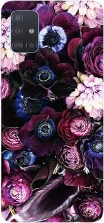 Etui ROAR JELLY purpurowa kompozycja kwiatowa na Samsung Galaxy A71
