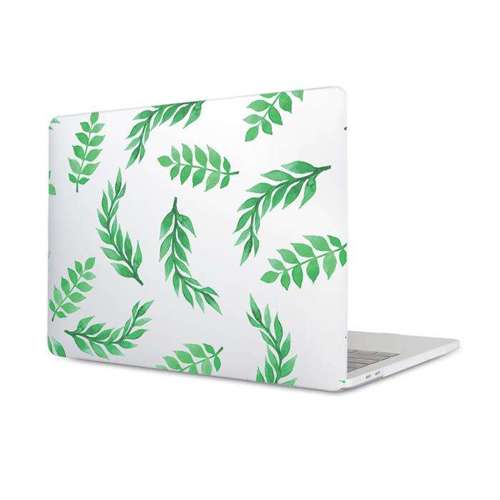 Etui biało zielone listki na Apple Macbook PRO 13 A1278