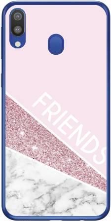 Etui dla przyjaciół friends glitter różowy na Samsung Galaxy M20