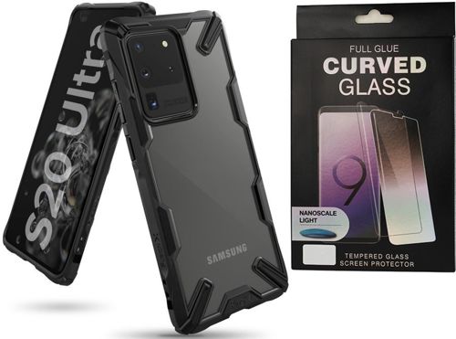 Etui pancerne RINGKE FUSION X Samsung Galaxy S20 ULTRA BLACK +szkło UV