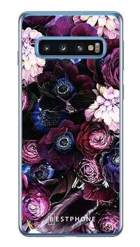 Etui purpurowa kompozycja kwiatowa na Samsung Galaxy S10