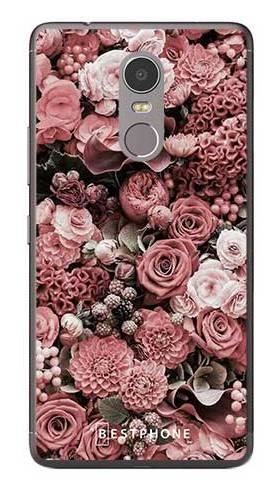 Etui różowa kompozycja kwiatowa na Lenovo K6 Note
