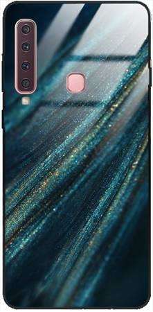 Etui szklane GLASS CASE brokat turkus złoto Samsung Galaxy A9 2018 