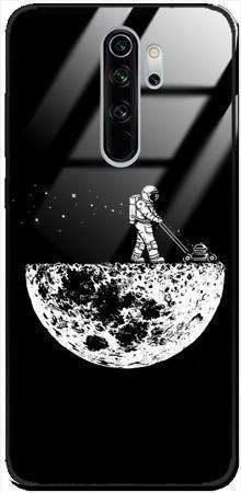 Etui szklane GLASS CASE kosmonauta z kosiarką Xiaomi Redmi Note 8 PRO 