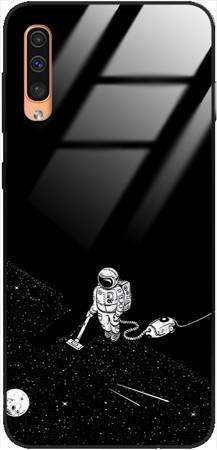 Etui szklane GLASS CASE kosmonauta z odkurzaczem Samsung Galaxy A50 