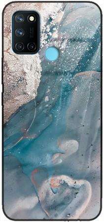 Etui szklane GLASS CASE marmur morski złoto Realme 7i 