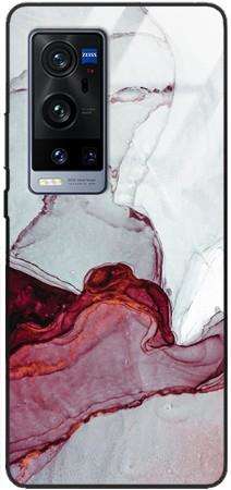 Etui szklane GLASS CASE marmur różowy szary Vivo X60 PRO PLUS 