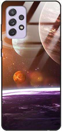 Etui szklane GLASS CASE planety pomarańczowe Samsung Galaxy A72 5G 