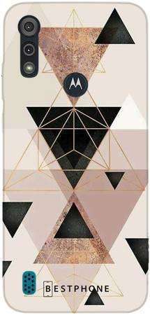 Etui trójkąty pudrowe na Motorola MOTO E6s 2020