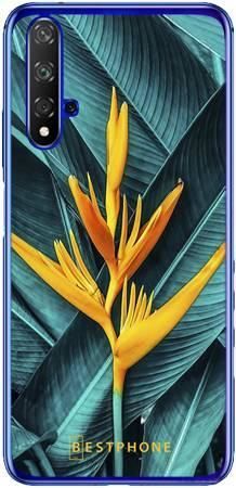 Etui żółty kwiat i liście na Huawei Honor 20 / Nova 5T