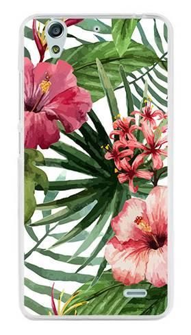 Foto Case Huawei G620s kwiaty tropikalne