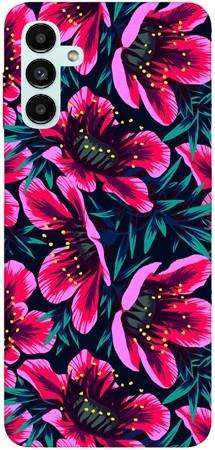 Foto Case Samsung Galaxy A23 różowo czarne kwiaty
