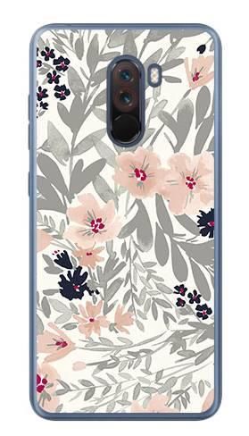 Foto Case Xiaomi Pocophone F1 szare kwiaty