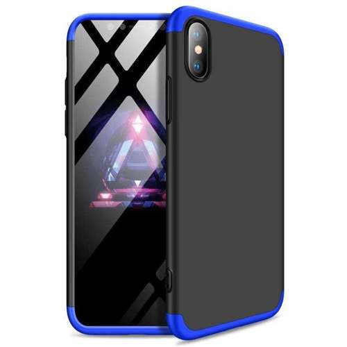 GKK 360 Protection Case etui na całą obudowę przód + tył iPhone XS Max czarno-niebieski