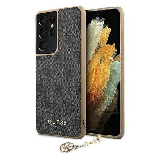 Guess GUHCS21LGF4GGR S21 Ultra G998 szary/grey hardcase 4G Charms Collection