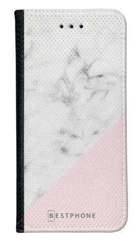 Portfel Wallet Case Apple iPhone 12 MINI biały marmur z pudrowym