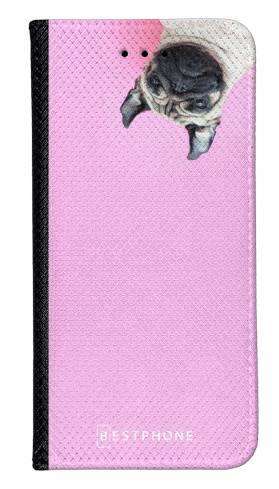Portfel Wallet Case Samsung Galaxy A12 mops na różowym