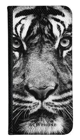Portfel Wallet Case Samsung Galaxy Xcover 3 czarno biały tygrys