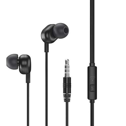 Remax dokanałowe słuchawki zestaw słuchawkowy z pilotem i mikrofonem mini jack 3,5 mm czarny (RW-105 black)