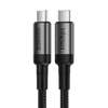 Baseus Cafule nylonowy kabel przewód USB Typ C PowerDelivery 3.1 100W QC3.0 20V/5A 1m szary (CATKLF-SG1)