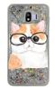 Brokat Case Samsung Galaxy J4 kotek w okularach rysunek