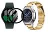 opaska pasek bransoleta STAINLESS Samsung Galaxy Watch 4 40mm GOLD + szkło 5D